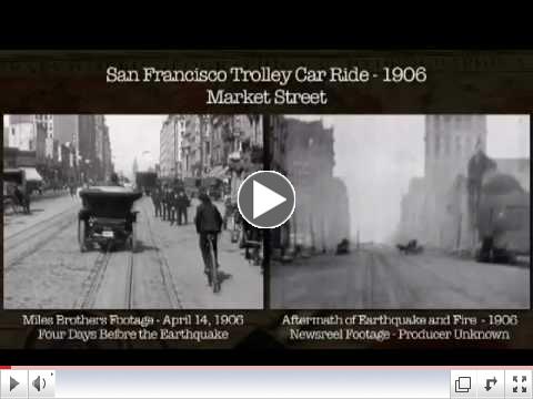 San Francisco Earthquake 1906 - Before and After Journey Down Market Street