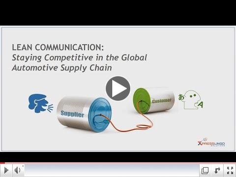 Lean Communication: Staying Competitive in the Global Automotive Supply Chain