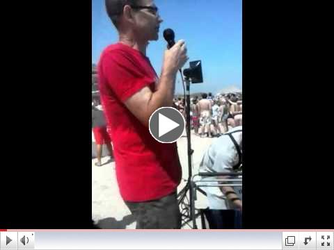 Tom preaching at S. Padre Island