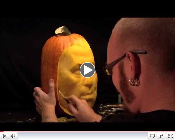 Andy Bergholtz Carves Harvey Dent Pumpkin