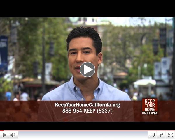 Mario Lopez encourages homeowners to call Keep Your Home California and get mortgage information