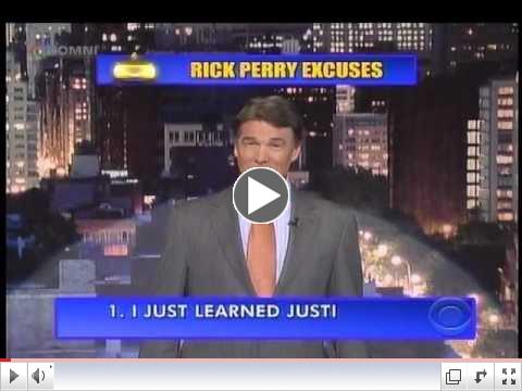 Rick Perry Does Top Ten List - Rick Perry Excuses  (Nov.10, 2011)
