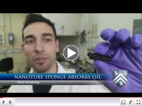 Nanotube sponge soaks up oil