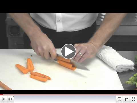 Cleaning, slicing, chopping fresh carrots -- Peter Robertson, RPs Pasta, Lubing Creative
