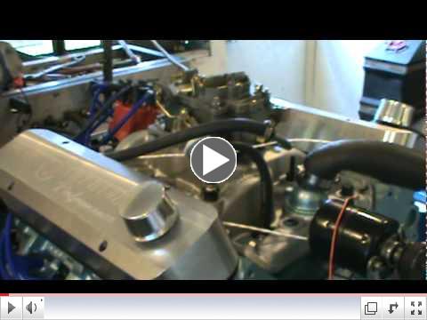 Mickey's 406 cid Pontiac engine ideling on the dyno