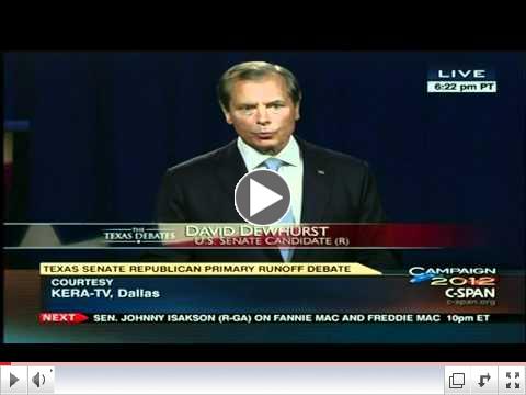 Ted Cruz & Lt. Governor David Dewhurst Debate on KERA/CSPAN on June 22nd, 2012