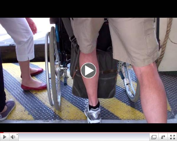 Video of John Sage on a vaporetto boat in Venice (I'm the second wheelchair)