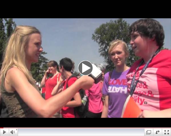Students ridicule DOMA supporters as 'hideous' and 'disgusting' outside Supreme Court