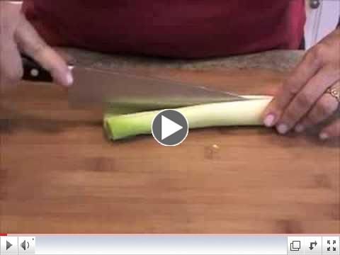 Diane Rossen Worthington Demonstrates How To Clean and Cut a Leek