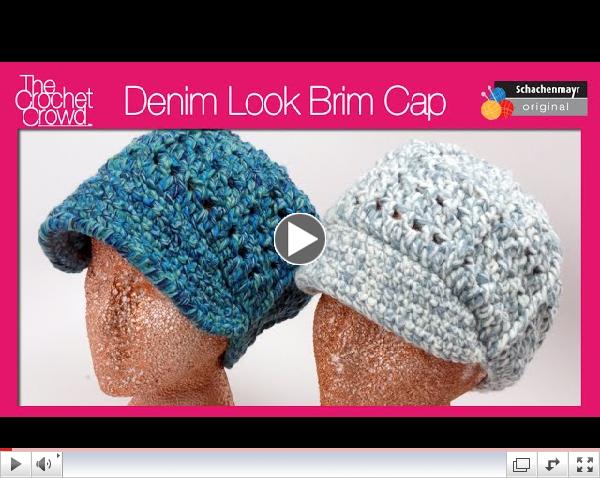Crochet Denim Look Visor Cap