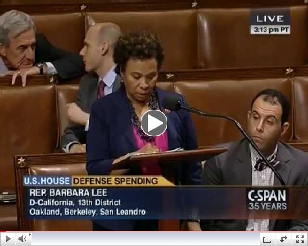 Congresswoman Barbara Lee Offers Amendment to Prevent Iraq War