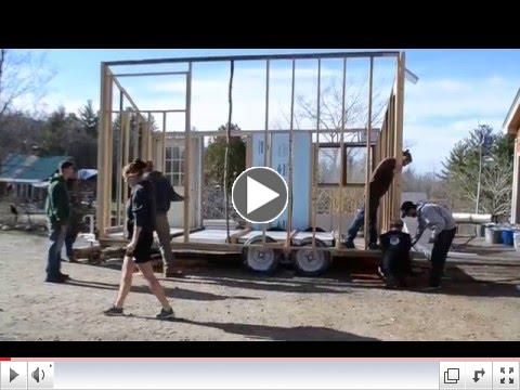 PSU Professor Bryan Felice's Sustainable Structures class putting the walls up on D Acres' new 