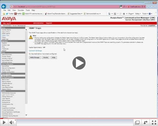 Avaya Aura Communications Manager SNMP Traps