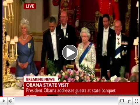 Queen humilitates President Obama at Buckingham Palace by refusing toast - May 24 2011