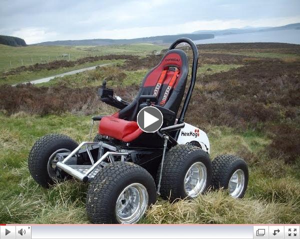 Check out this bad boy. Introducing the Hexhog All-Terrain Wheelchair!