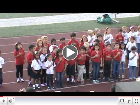 Fairmont North Tustin JK & K Singing National Anthem 2012