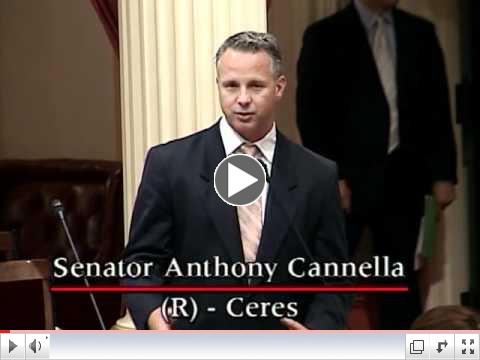 Sen. Cannella speaks in support of SB 910