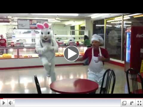 Easter Bunny visits Meche's Donuts in New Iberia