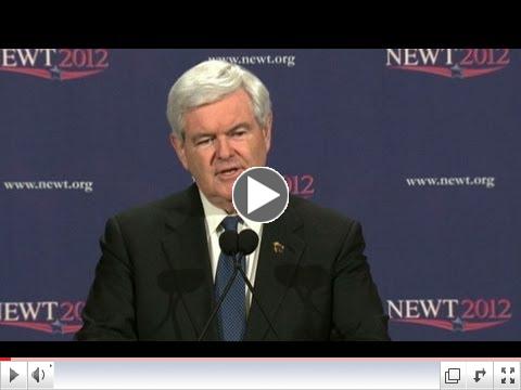 Newt Gingrich's Speech in Nevada Makes Clear His Campaign Road Map