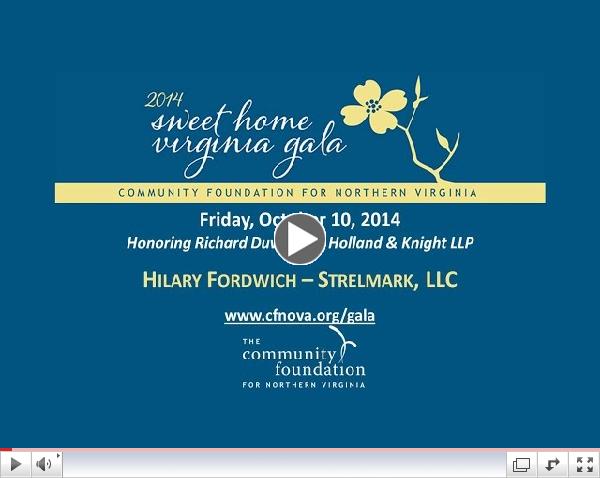 Special Welcome from Hilary Fordwich, President of Strelmark LLC and 2014 Sweet Home Virginia Gala co-chair