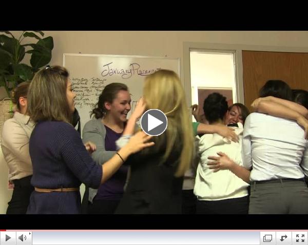 Students finding out they were just hired as flight attendants at Trans States Airlines (United Airlines/US Airways carrier)!