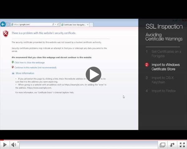 SSL Inspection - How to Avoid Certificate Warning Messages