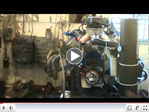 KRE WARP 6 headed 535 cid Pontiac engine idel on dyno