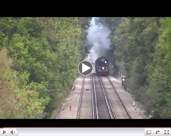 WC no.34046 'Braunton' with 'The Cathedrals Express' Thursday 2nd October 2014