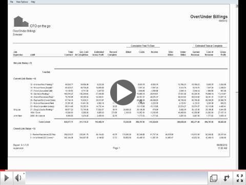 Three job cost reports  contractors have to use