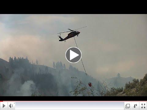 Blackhawk Helicopters Drop Water on the Carlton Complex Fire, Winthrop, WA