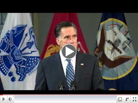 Mitt Romney's Foreign Policy Speech at the Virginia Military Institute 10/8/2012