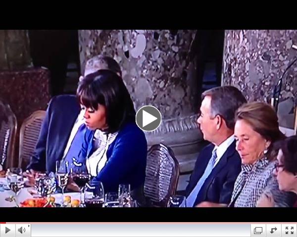 Michelle Obama Too Busy Shovelling Food In Her Mouth - Eyerolls Boehner