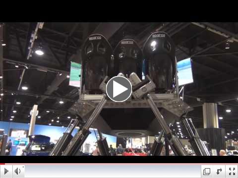 Exlar electric actuators perform on Sim-zilla, an extreme racing simulator.