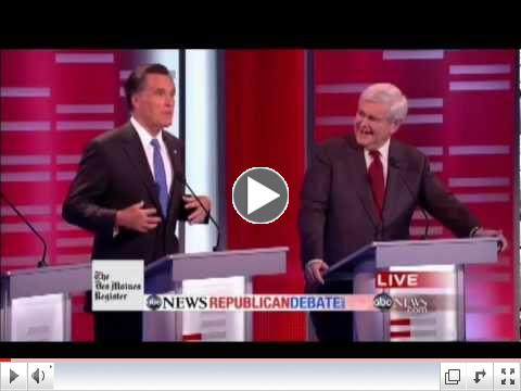 Mitt Romney Meets His Match with Formidable Debater Newt Gingrich (ABC News Republican Debate)