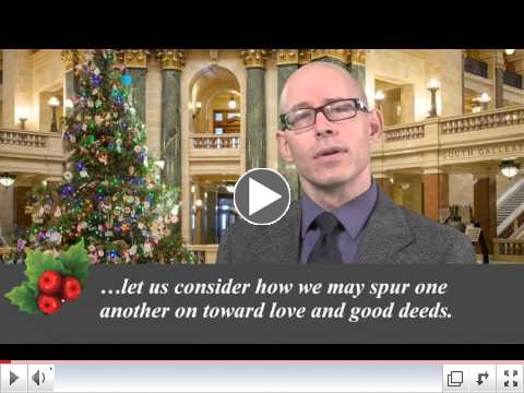 Rep. Scott Allen from Wisconsin creates religious Christmas greeting using a state-owned studio and emailed constituents and others via a state email system.
