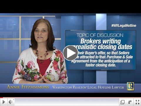 Brokers Writing Unrealistic Closing 