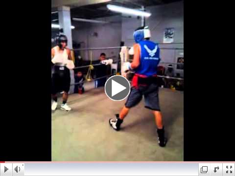 Mario Barrios, San Antonio's Amateur Boxing Standout Drops His Opponent In Sparring