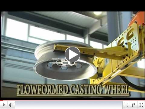 Flow forming wheel machine