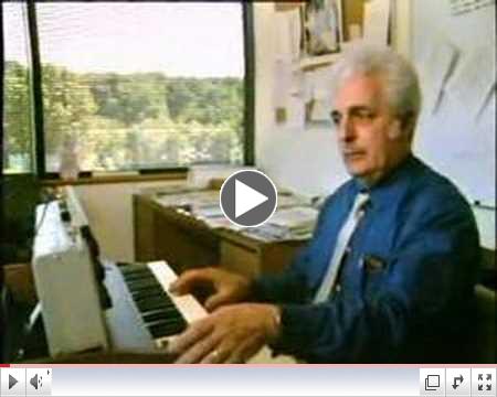Dr Bob Moog demonstrates the Minimoog