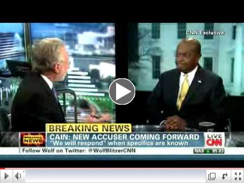 Herman Cain denies 13-year-affair with Ginger White on Wolf Blitzer