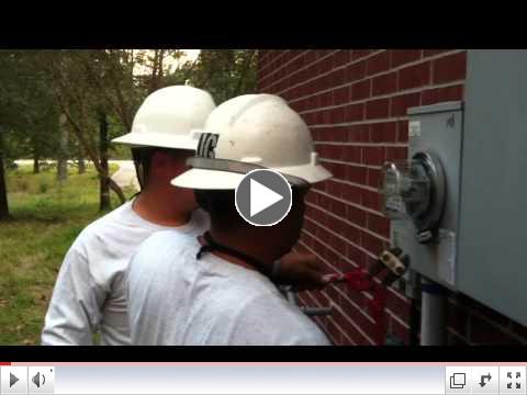 Centerpoint Energy Smart Meter installation with police escort