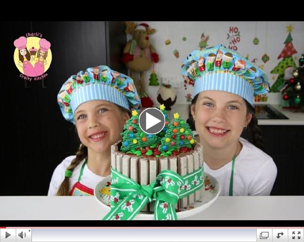 KIT-KAT CHRISTMAS CAKE with m&ms - Cake Decorating Tutorial by Charli's crafty kitchen