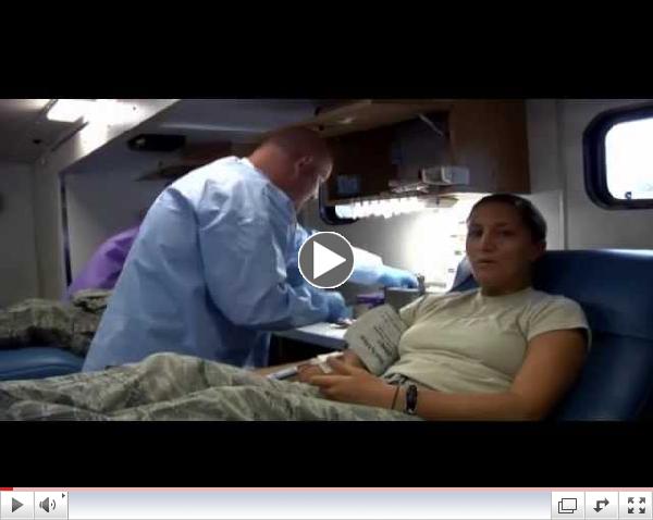 Members from the 4th Fighter Wing at Seymour Johnson Air Force Base, N.C., sponsor an Armed Services Blood Program blood drive and prove that a 