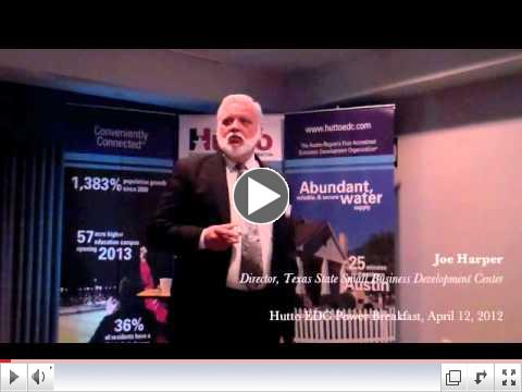 Hutto Economic Development Corporation April 12, 2012 Power Breakfast - Joe Harper