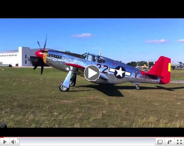 Red Tail P-51C Mustang on Take-Off