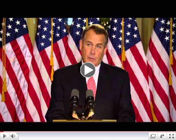 Boehner: Hope Pres. 'Gets Serious' on Fiscal Cliff