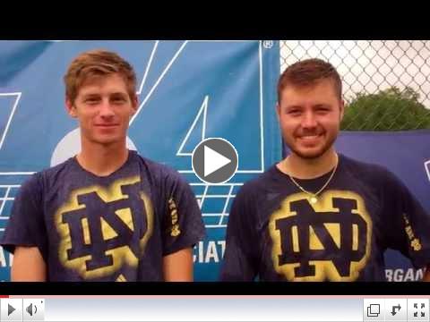 Men's Doubles Champions: Alex Lawson & Billy Pecor, Notre Dame