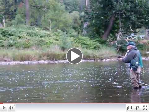 Jed Grove beginning to fish Pine behind The Shop.