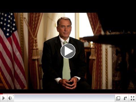 Weekly Republican Address: Speaker Boehner on the Middle Class Tax Relief & Job Creation Act