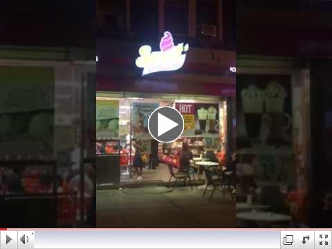 Crown Heights Ice Cream store at midnight